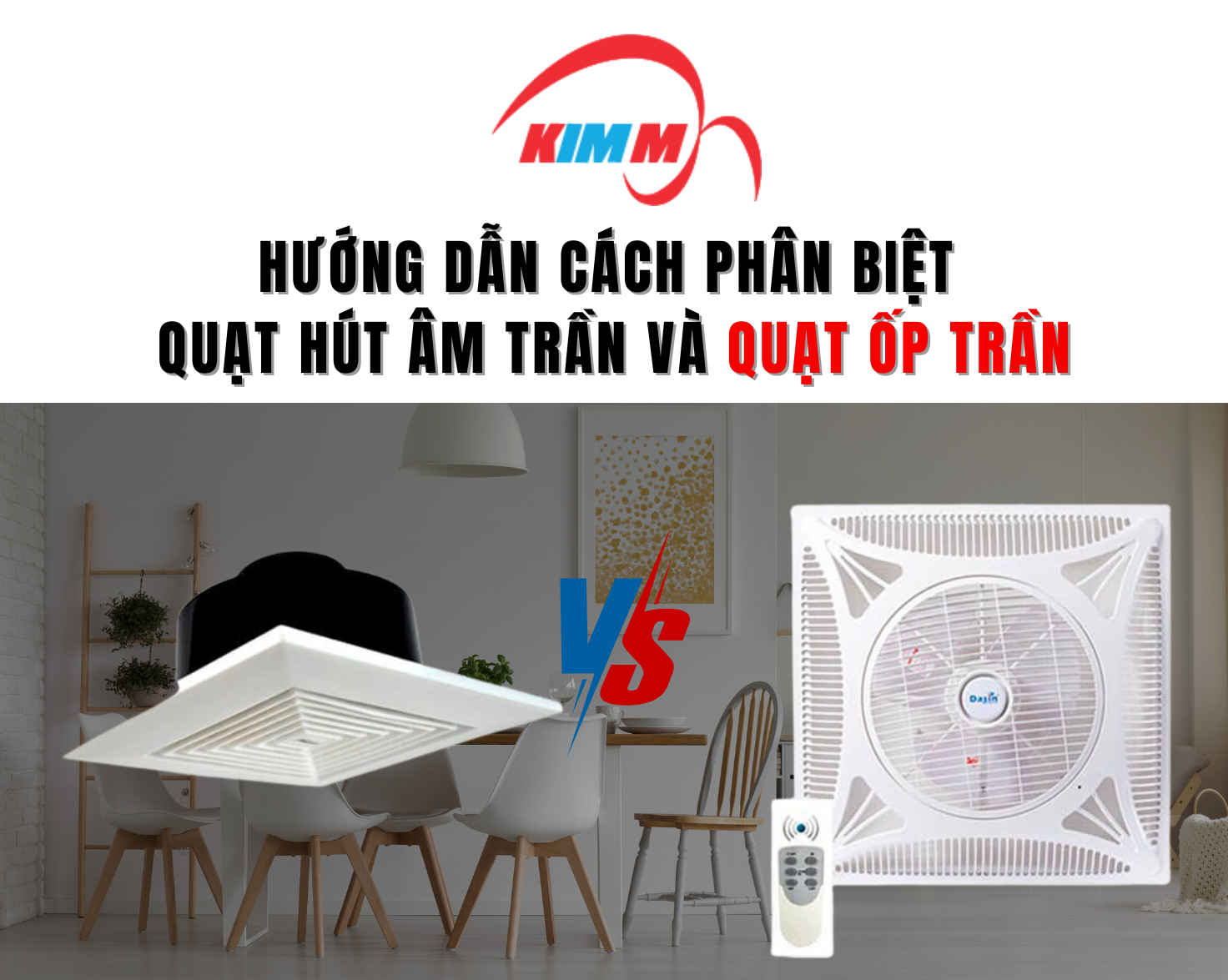 Hướng Dẫn Cách Phân Biệt Quạt Hút Âm Trần Và Quạt Ốp Trần