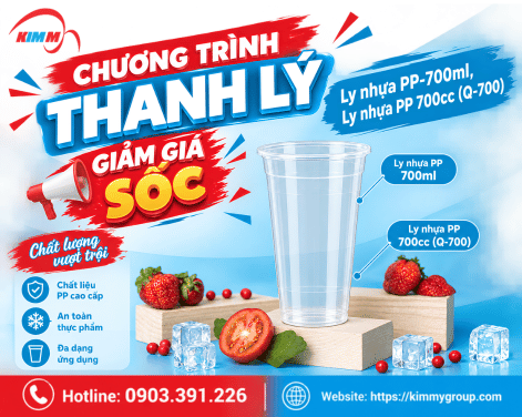 Chương trình thanh lý - Giảm giá sốc Ly nhựa PP tại Kim Mỹ Group