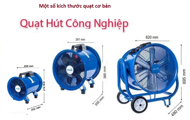 Kích thước quạt Hút Dasin